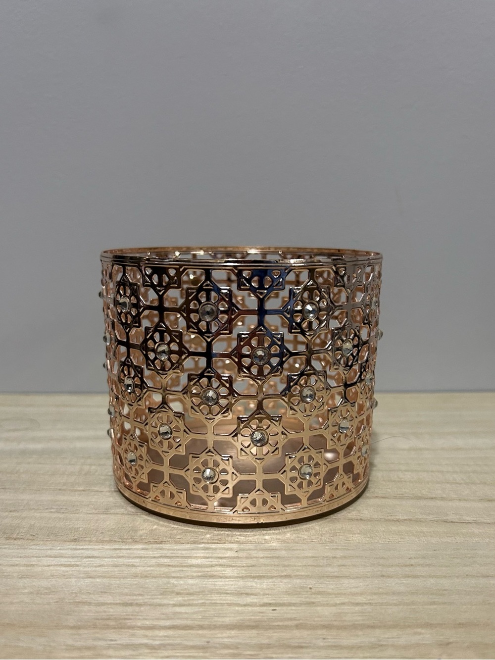 NEW Bath & Body Works Rose Gold with Rhinstones Candle Holder